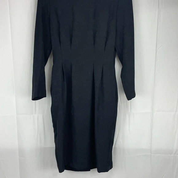 Karin Stevens 60s Vintage Crepe Midi Pleated Dress Size 6 - Picture 4 of 5